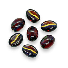 Load image into Gallery viewer, Czech glass coffee bean beads 20pc brown picasso gold 11x8mm
