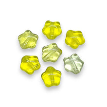 Load image into Gallery viewer, Czech glass tiny star beads 50pc crystal yellow 6mm
