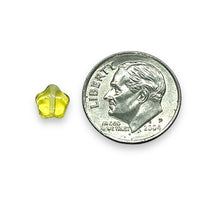 Load image into Gallery viewer, Czech glass tiny star beads 50pc crystal yellow 6mm
