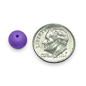 Czech glass round druk beads 25pc matte violet purple 8mm