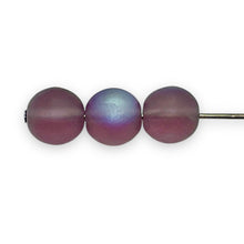 Load image into Gallery viewer, Czech glass round druk beads 30pc frosted amethyst AB 8mm
