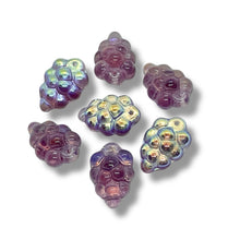 Load image into Gallery viewer, Czech glass grape fruit beads 12pc amethyst purple AB 16x11mm
