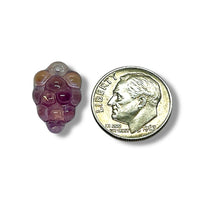 Load image into Gallery viewer, Czech glass grape fruit beads 12pc amethyst purple AB 16x11mm
