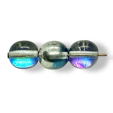 Load image into Gallery viewer, Czech glass round druk beads 30pc Heliotrope silver purple blue 8mm

