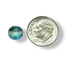 Load image into Gallery viewer, Czech glass round druk beads 30pc Heliotrope silver purple blue 8mm
