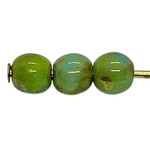 Load image into Gallery viewer, Czech glass round druk beads 100pc turquoise picasso 4mm
