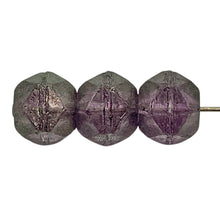 Load image into Gallery viewer, Czech glass English cut beads 8pc purple bronze 10mm
