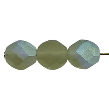 Load image into Gallery viewer, Czech glass faceted round beads 50pc frosted gray AB 8mm
