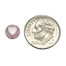 Load image into Gallery viewer, Vintage glass heart cabochons 15pc purple &amp; white 7mm
