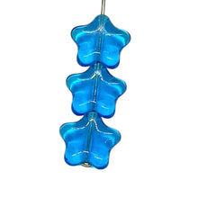 Load image into Gallery viewer, Czech glass star beads 20pc aqua blue 12mm
