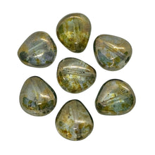 Load image into Gallery viewer, Czech glass flattened teardrop beads 16pc lumi brown 12x11mm
