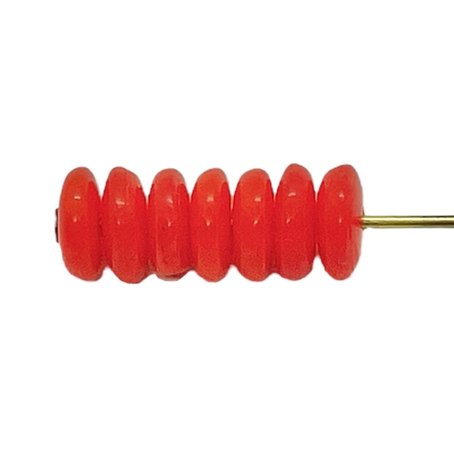 Czech glass smooth rondelle disk beads 172pc orange 6x2mm