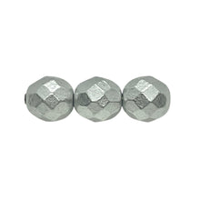 Load image into Gallery viewer, Czech glass faceted round beads 20pc matte silver 8mm
