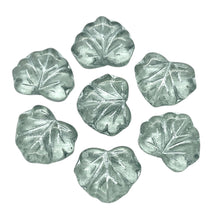 Load image into Gallery viewer, Czech glass maple leaf beads 15pc crystal silver 13x11mm
