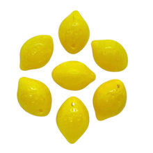 Load image into Gallery viewer, Czech glass lemon fruit beads 12pc milky yellow
