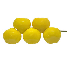 Load image into Gallery viewer, Czech glass apple fruit beads 10pc yellow orange 12mm
