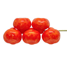 Load image into Gallery viewer, Czech glass apple fruit beads 10pc orange red 12mm
