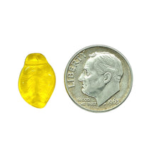 Load image into Gallery viewer, Czech glass wavy leaf beads 20pc yellow 14x9mm
