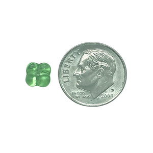 Czech glass forget me not square flower spacer beads 50pc peridot green 6x3mm