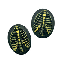 Load image into Gallery viewer, Halloween Skeleton rib bones Flatback Cabochon Acrylic 2pc 30x40mm oval
