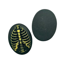 Load image into Gallery viewer, Halloween Skeleton rib bones Flatback Cabochon Acrylic 2pc 30x40mm oval
