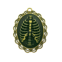 Load image into Gallery viewer, Halloween Skeleton rib bones Flatback Cabochon Acrylic 2pc 30x40mm oval
