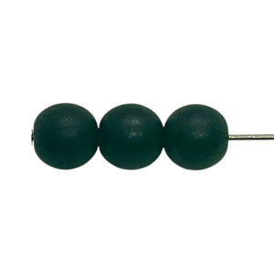 Czech glass round druk beads 30pc matte jet black 8mm