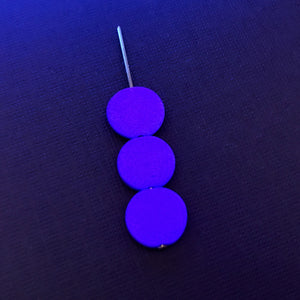Czech glass coin beads 20pc matte neon purple velvet 10mm UV