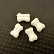 Load image into Gallery viewer, Peruvian ceramic tiny Halloween or dog bone beads 4pc 12x8mm-Orange Grove Beads
