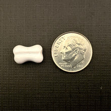 Load image into Gallery viewer, Tiny Halloween or dog bone beads Peruvian ceramic 4pc 12x8mm
