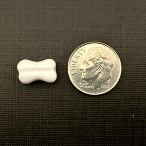 Tiny Halloween or dog bone beads Peruvian ceramic 4pc 12x8mm