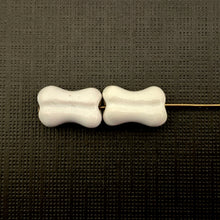Load image into Gallery viewer, Tiny Halloween or dog bone beads Peruvian ceramic 4pc 12x8mm
