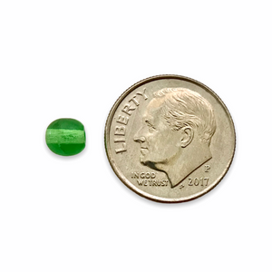 Czech glass round druk beads 50pc translucent green 5mm