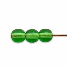 Load image into Gallery viewer, Czech glass round druk beads 40pc translucent green 5mm-Orange Grove Beads
