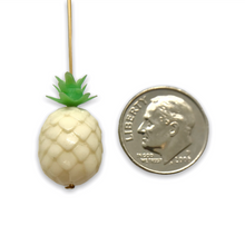 Load image into Gallery viewer, Vintage celluloid large pineapple fruit beads charms 2 sets (4pc)
