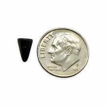 Load image into Gallery viewer, Czech glass baby spike cone beads 50pc shiny jet black 8x5mm
