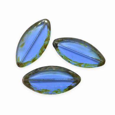 25mm Assorted Colors Czech Glass Flat Irregular Oval Beads, 8.5 Strand
