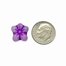 Load image into Gallery viewer, Czech glass elongated daisy flower beads 10pc opaline purple violet 14x12mm
