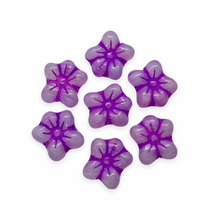 Load image into Gallery viewer, Czech glass elongated daisy flower beads charms 10pc opaline purple violet 14x12mm-Orange Grove Beadds
