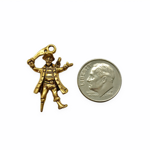 Pirate charm pendant 2pc antique gold tone lead free pewter 26x18mm USA made
