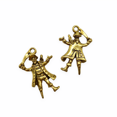Pirate charm pendant 2pc antique gold tone lead free pewter 26x18mm USA made-Orange Grove Beads