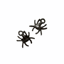 Load image into Gallery viewer, Halloween black spider charm 2pc USA made lead free pewter 13mm-Orange Grove Beads
