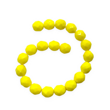 Load image into Gallery viewer, Czech glass faceted round beads 20pc opaque yellow 8mm-Orange Grove Beads
