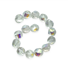 Load image into Gallery viewer, Czech glass faceted helix twisted round beads 15pc crystal AB 10mm-Orange Grove Beads
