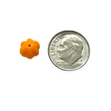 Load image into Gallery viewer, Czech glass fluted round melon beads 20pc opaque Halloween pumpkin orange 8mm
