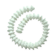 Load image into Gallery viewer, Czech glass fluted bellflower beads 40pc opaque white luster 7x5mm
