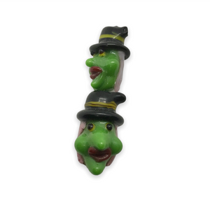 Lampwork glass Halloween witch head face focal beads 4pc