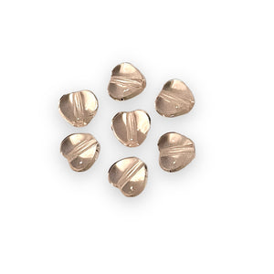 Czech glass tiny heart beads 50pc translucent classic pink 6mm