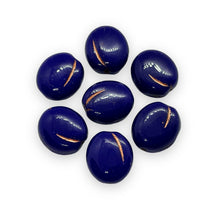 Load image into Gallery viewer, Czech glass plum blueberry fruit beads 10pc blue copper 13x11mm-Orange grove Beads
