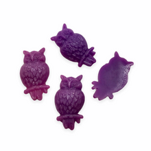Load image into Gallery viewer, Purple Halloween owl acrylic flatback cabochon 4pc 25x14mm-Orange Grove Beads
